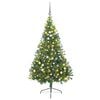 vidaXL Gervi fyrirfram l&yacute;stum j&oacute;latr&eacute; me&eth; 300 LED Gr&aelig;nn 210 cm PVC