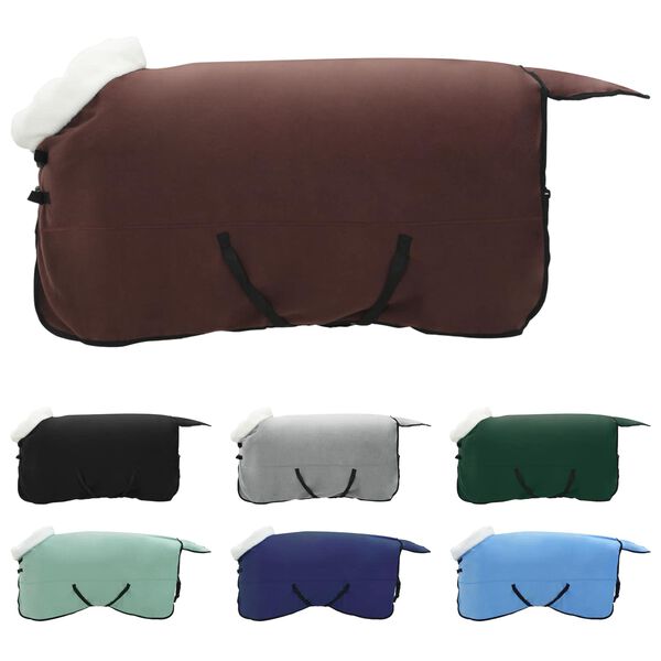 vidaXL Hrossateppa Nokkurns d&ouml;kk br&uacute;nt 125 cm P&oacute;l&oacute;rafleece