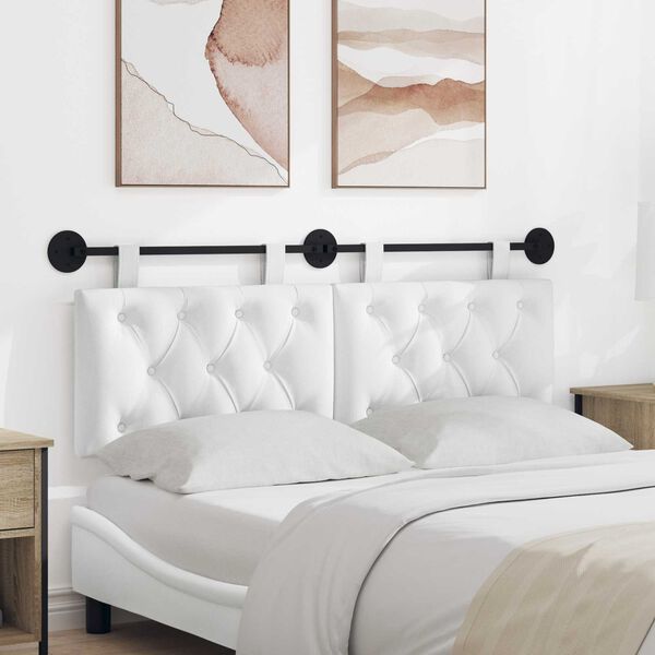 vidaXL Hengisk&aacute;li Vegghengt Hv&iacute;t 130 x 55 x 7 cm d&uacute;kur