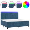 vidaXL H&oacute;lfa&eth; Springr&uacute;m me&eth; D&yacute;nu&LED Bl&aacute;tt 200x200 cm Flauel