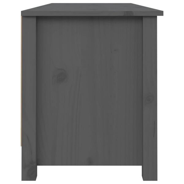 vidaXL Sk&oacute;bekkur Gr&aacute;r 110x38x45,5 cm Gegnheil Fura