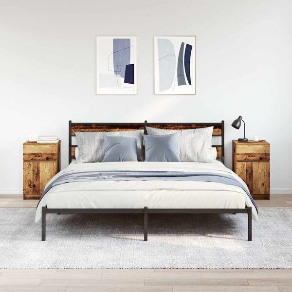 vidaXL N&aacute;ttbor&eth; 2 stk. Gamli Vi&eth;ar 39x35x65 cm Samsettur Vi&eth;ur