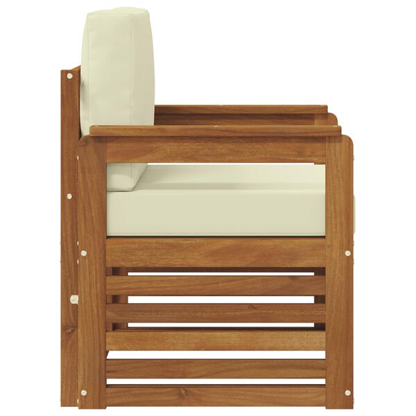 vidaXL &Uacute;ti s&oacute;fasett Solid Akas&iacute;uskei&eth; og P&oacute;lyester N&aacute;tt&uacute;rulegur