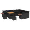 vidaXL Gar&eth;s&oacute;fa sett 12 pcs Svartur p&oacute;l&yacute;rattan