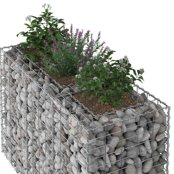 vidaXL Gabion h&aelig;kka&eth; r&uacute;m Silfur 130 x 50 x 80 cm Galvaniserad st&aacute;l