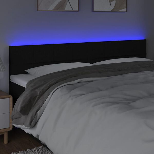 vidaXL LED H&ouml;f&eth;agafl 200x5x78/88 cm Svart Efni