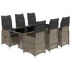 vidaXL 7 Hluta B&iacute;str&oacute;sett me&eth; Sessum Gr&aacute;tt P&oacute;l&yacute;rattan