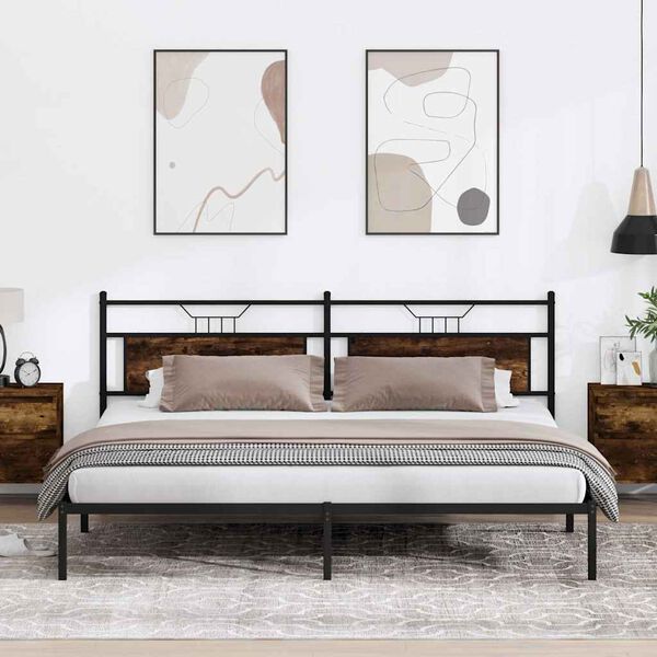 vidaXL R&uacute;mgrind &aacute;n D&yacute;nu Reykt&oacute;na Eikarlitur 200x200 cm Samsettur Vi&eth;ur