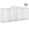 vidaXL Bogadregnir Grj&oacute;tkassar 2 stk. 300x50x120/140cm Sinkh&uacute;&eth;a&eth; J&aacute;rn