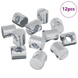 vidaXL Bollan&uacute;tar 12 pcs Silfur M6 x 12 mm M&aacute;lmur