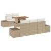 vidaXL Gar&eth;s&oacute;fa sett me&eth; geymslu 6 pcs Drapplita&eth;ur Poly rattan