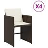 vidaXL Gar&eth;st&oacute;lar me&eth; Sessum 4 stk. Br&uacute;nir P&oacute;l&yacute;rattan