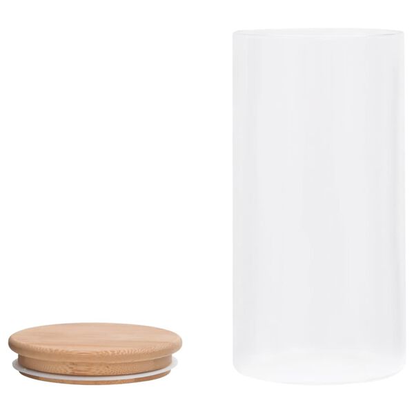vidaXL Geymslukrukkur úr Gleri með Bambusloki 4 stk. 1200 ml