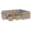 vidaXL Gar&eth;s&oacute;fa sett me&eth; p&uacute;&eth;i 13 pcs Drapplita&eth;ur p&oacute;l&yacute;rattan