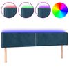 vidaXL LED H&ouml;f&eth;agafl D&ouml;kkbl&aacute;tt 203x16x78/88 cm Flauel