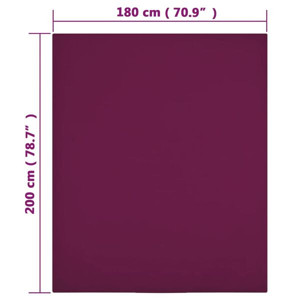 vidaXL Jersey L&ouml;k 2 stk V&iacute;nrautt 180x200 cm B&oacute;mull