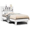 vidaXL R&uacute;mgrind &aacute;n D&yacute;nu Hv&iacute;tt 90x190 cm Gegnheil Fura