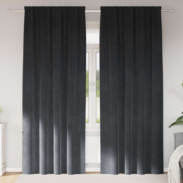 vidaXL Myrkratj&ouml;ld 2 pcs Lj&oacute;sgr&aacute;r 140 x 225 cm Flauel