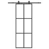 vidaXL Rennihur&eth; me&eth; v&eacute;lb&uacute;na&eth;arsetti Svart 76x205 cm ESG Gler