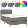 vidaXL H&oacute;lfa&eth; Springr&uacute;m me&eth; D&yacute;nu&LED D&ouml;kkgr&aacute;tt 100x200cm Tauefni