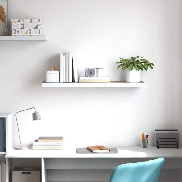 vidaXL Vegghengd Hilla Eikarlitu&eth; & Hv&iacute;t 80x23,5x3,8 cm MDF