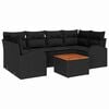 vidaXL Gar&eth;s&oacute;fa sett me&eth; geymslu 7 pcs Svartur p&oacute;l&yacute;rattan