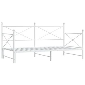 vidaXL Daybed me&eth; r&uacute;llu &aacute;n d&yacute;nu Hv&iacute;tt 100x190 cm St&aacute;l