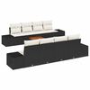 vidaXL Gar&eth;s&oacute;fa sett me&eth; geymslu 9 pcs Svartur og krem p&oacute;l&yacute;rattan