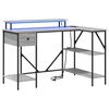 vidaXL Skrifbor&eth; Gr&aacute;r Sonoma 120 x 79 x 86,5 cm Samsettur vi&eth;ur
