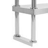 51193 vidaXL 2-Tier Work Table Overshelf 120x30x65 cm Stainless Steel