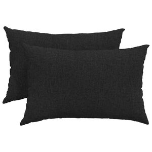 vidaXL S&oacute;fap&uacute;&eth;ar 2 pcs Svartur 60 x 40 cm d&uacute;kur
