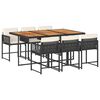 vidaXL 7 Hluta Gar&eth;bor&eth;stofusett me&eth; Sessum Svart P&oacute;l&yacute;rattan