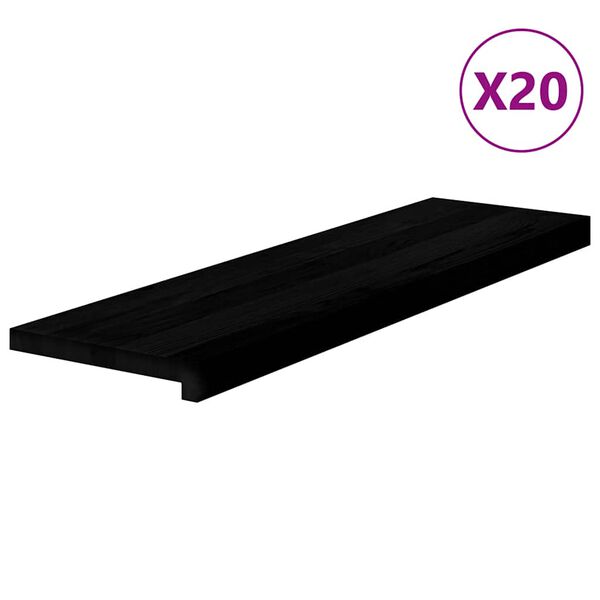 vidaXL stigagangar 20 stk D&ouml;kkbr&uacute;nt 90x25x2 cm gegnheilvi&eth;ar eik