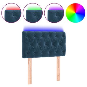 vidaXL LED H&ouml;f&eth;agafl D&ouml;kkbl&aacute;tt 80x7x78/88 cm Flauel