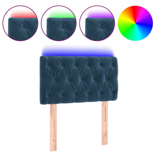 vidaXL LED H&ouml;f&eth;agafl D&ouml;kkbl&aacute;tt 80x7x78/88 cm Flauel