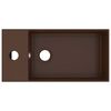 vidaXL Baðherbergisvaskur með Yfirfalli Keramik Dökkbrúnn