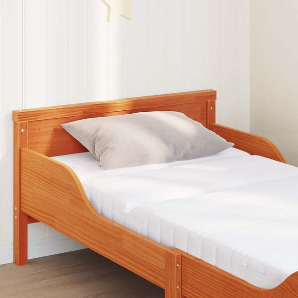 vidaXL Ramsv&iacute;k me&eth; d&yacute;nu me&eth; h&ouml;fu&eth;gafl Br&uacute;nn 80 x 200 cm Solid furuhikk