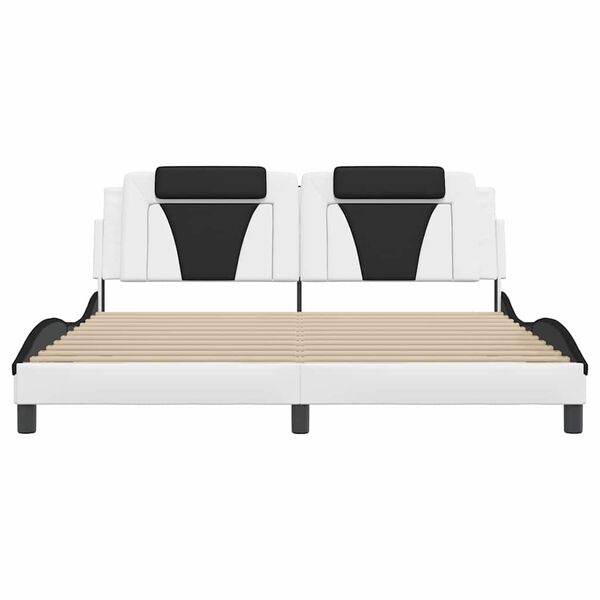 vidaXL R&uacute;mgrind Viana &aacute;n D&yacute;nu Hv&iacute;tt og Svart 180x200 cm Gervile&eth;ur