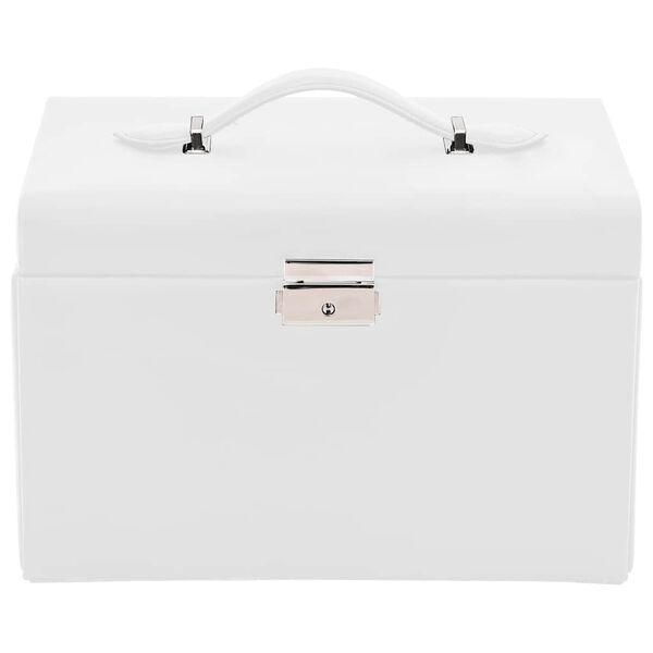 vidaXL skartgripakassi 3-laga með spegli læsanlegum hvítum