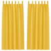 vidaXL Svartgard&iacute;nur me&eth; hringjum 2 pcs Gulvara gulan 245 x 140 cm