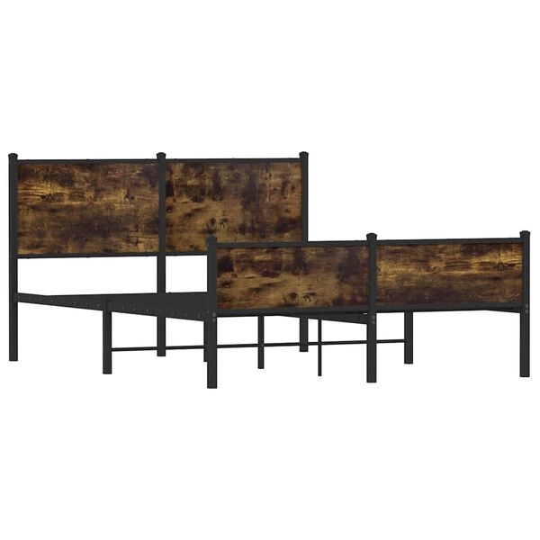 vidaXL M&aacute;lmr&uacute;mgrind &aacute;n D&yacute;nu Reykt&oacute;na Eikarlitur 140x190 cm