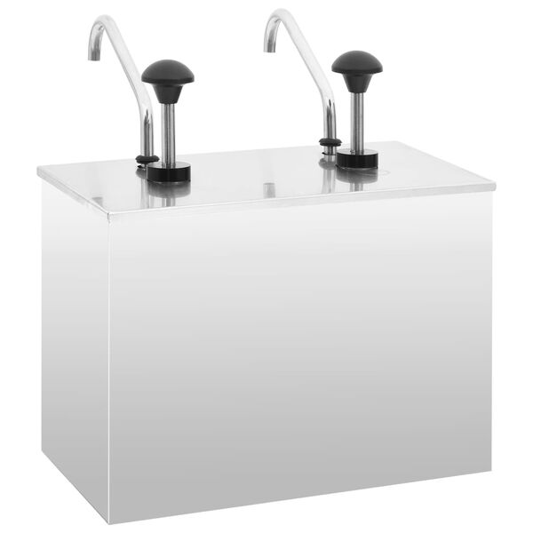 vidaXL Tveggja Hólfa Sósuskammtari Ryðfrítt Stál 2x3,5 l