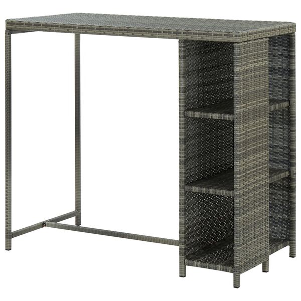 vidaXL Barborð með Hillum 120x60x110 cm Pólýrattan