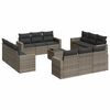 vidaXL 13 Hluta Gar&eth;s&oacute;fasett me&eth; Sessum Gr&aacute;r P&oacute;l&yacute;rattan
