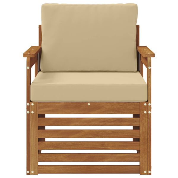 vidaXL &Uacute;ti s&oacute;fasett Solid Akas&iacute;uskei&eth; og P&oacute;lyester N&aacute;tt&uacute;rulegur