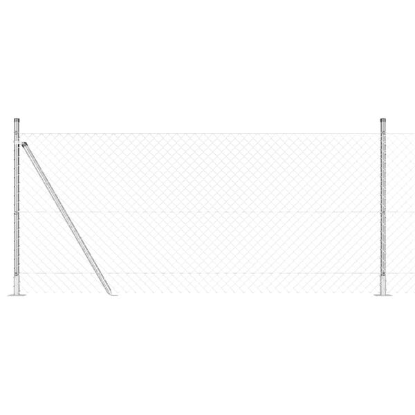 vidaXL Gir&eth;ingarp&oacute;stur Silfur 10 x 1 m (40 x 40 mm net) St&aacute;l