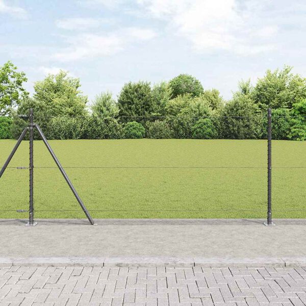 vidaXL Gir&eth;ingarp&oacute;stur Gr&aacute;r 100 x 1 m (13 mm net) St&aacute;l og PVC