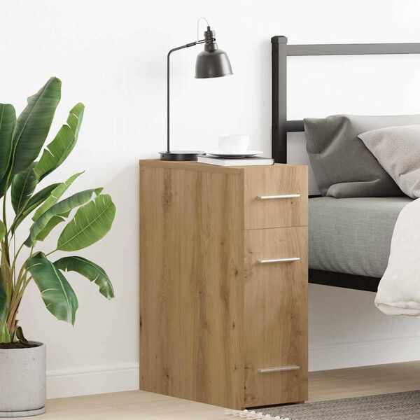 vidaXL Ap&oacute;tekarask&aacute;pur handverkseik 20 x 45.5 x 60 cm Samsettur vi&eth;ur