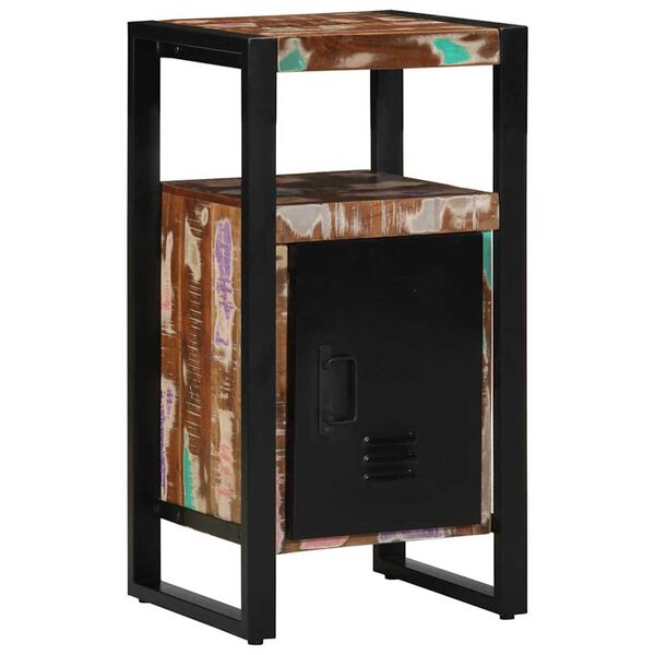 vidaXL Baðherbergismublasett með hurð 2 pcs Brúnn Solid endurheimt tré