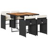 vidaXL 5 Hluta Gar&eth;bor&eth;stofusett me&eth; Sessum Svart P&oacute;l&yacute;rattan